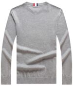 טומי הילפיגר-TOMMY TSHIRT MEN'S LONG CREW NECK- Santas Grey
