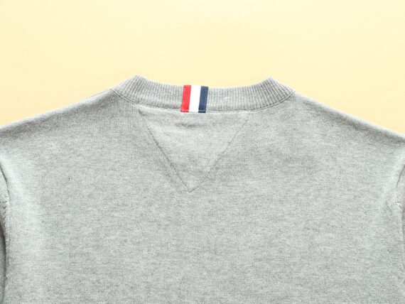 טומי הילפיגר-TOMMY TSHIRT MEN'S LONG CREW NECK- Santas Grey