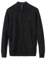טומי הילפיגר-TOMMY SWETER ZIP MEN'S - Black