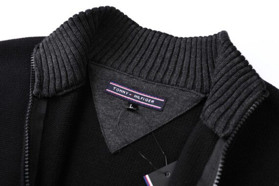 טומי הילפיגר-TOMMY SWETER ZIP MEN'S - Black