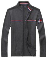 טומי הילפיגר-TOMMY SWETER ZIP MEN'S - Dip Gray