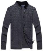 טומי הילפיגר-TOMMY SWETER ZIP MEN'S - Dip Gray