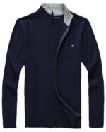 טומי הילפיגר-TOMMY SWETER ZIP MEN'S - Nave Blue