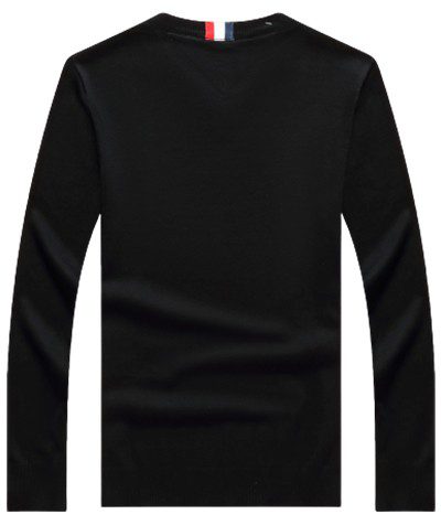 טומי הילפיגר-TOMMY TSHIRT MEN'S LONG V - Black – תמונה 2