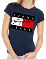 טומי הילפיגר-TOMMY TSHIRT SHORT WOMEN'S - Nave Blue