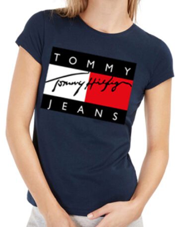 טומי הילפיגר-TOMMY TSHIRT SHORT WOMEN'S - Nave Blue