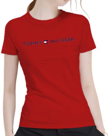 טומי הילפיגר-TOMMY TSHIRT SHORT WOMEN'S - Red