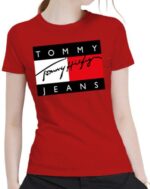 טומי הילפיגר-TOMMY TSHIRT SHORT WOMEN'S - Red