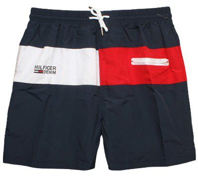 טומי הילפיגר-TOMMY SWIM MEN'S - NAVY BLUE WHITE & RED