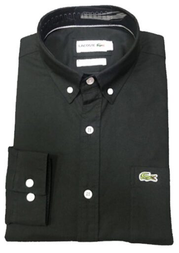 לקוסט-LACOSTE LONG MEN SHIRT - BLACK