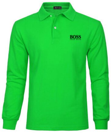 בוס-HUGO BOSS MEN'S LONG POLO - Malachite