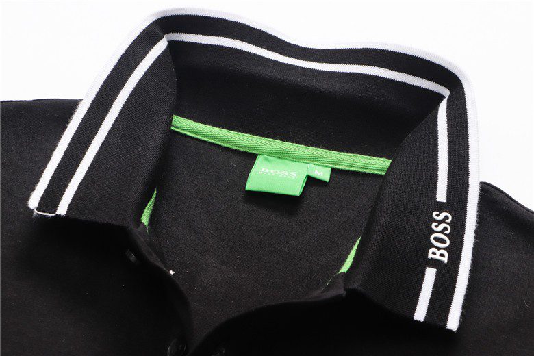 בוס-HUGO BOSS POLO TSHIRT MEN'S - Black – תמונה 8