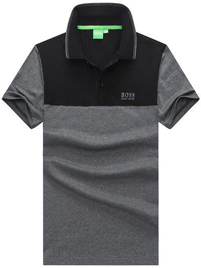 בוס-HUGO BOSS POLO TSHIRT MEN'S - Black & Gray