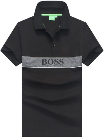בוס-HUGO BOSS POLO TSHIRT MEN'S - Black & Gray