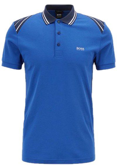 בוס-HUGO BOSS POLO TSHIRT MEN'S - Blue & Black – תמונה 3