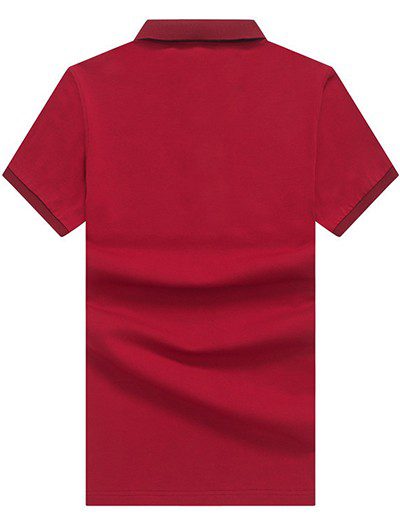 בוס-HUGO BOSS POLO TSHIRT MEN'S - Fire Brick & Gray – תמונה 2