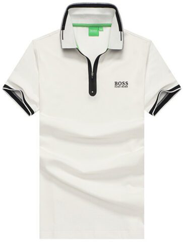 בוס-HUGO BOSS POLO TSHIRT MEN'S - White & Black