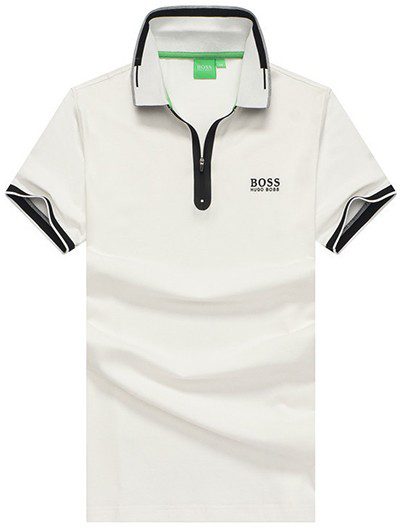 בוס-HUGO BOSS POLO TSHIRT MEN'S - White & Black