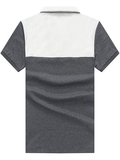בוס-HUGO BOSS POLO TSHIRT MEN'S - White & Gray – תמונה 2