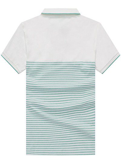 בוס-HUGO BOSS POLO TSHIRT MEN'S - White & Sea Nymph – תמונה 2