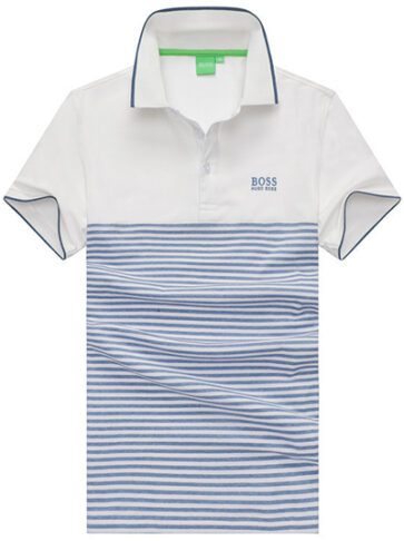 בוס-HUGO BOSS POLO TSHIRT MEN'S - White & Waikawa Grey