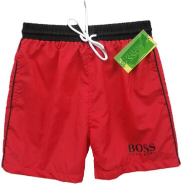 בוס-HUGO BOSS SWIM MEN'S-BLACK & RED