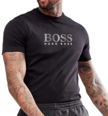 בוס-HUGO BOSS TSHIRT MEN'S SHORT - BLACK