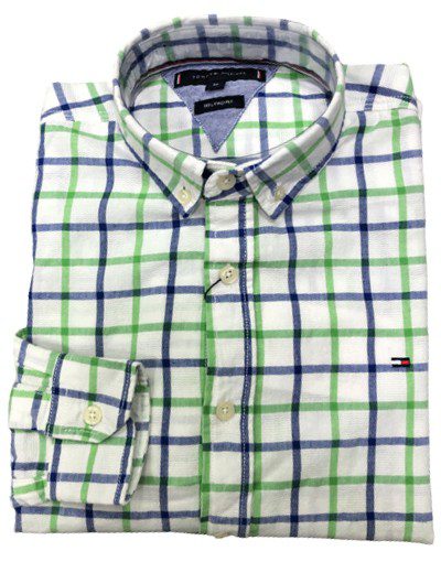 טומי הילפיגר-TOMMY BUTTON MEN'S- Olivine White & Black