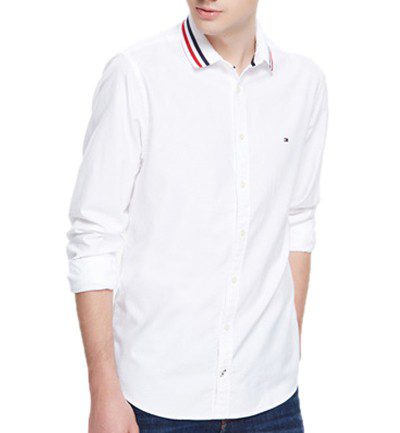 טומי הילפיגר-TOMMY BUTTON MEN'S- WHITE