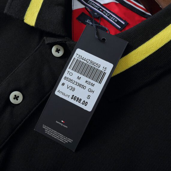 טומי הילפיגר-TOMMY POLO MEN'S TSHIRT - BLACK