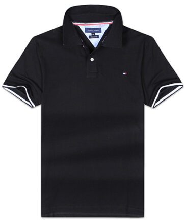 טומי הילפיגר-TOMMY POLO MEN’S TSHIRT – Black (1)