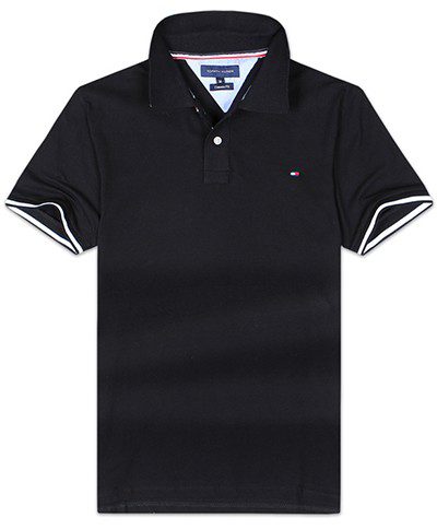 טומי הילפיגר-TOMMY POLO MEN'S TSHIRT - Black