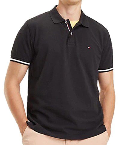טומי הילפיגר-TOMMY POLO MEN'S TSHIRT - Black