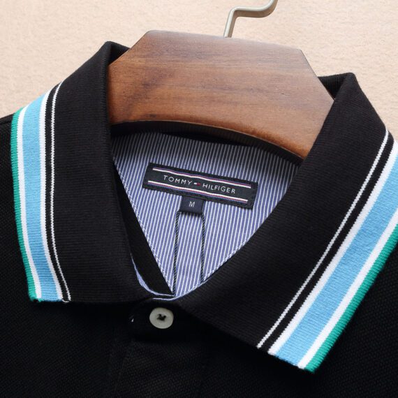 טומי הילפיגר-TOMMY POLO MEN'S TSHIRT - Black