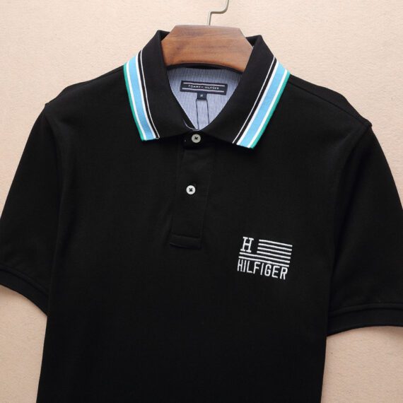 טומי הילפיגר-TOMMY POLO MEN'S TSHIRT - Black