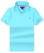 טומי הילפיגר-TOMMY POLO MEN'S TSHIRT - Columbia Blue