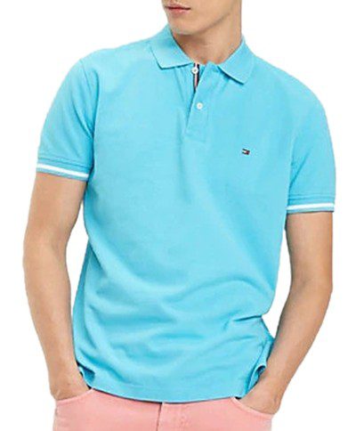 טומי הילפיגר-TOMMY POLO MEN'S TSHIRT - Columbia Blue
