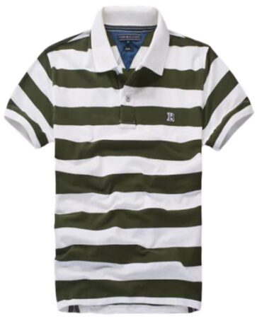 טומי הילפיגר-TOMMY POLO MEN'S TSHIRT - Green Kelp & White