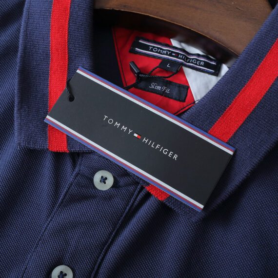 טומי הילפיגר-TOMMY POLO MEN'S TSHIRT - NAVY BLUE