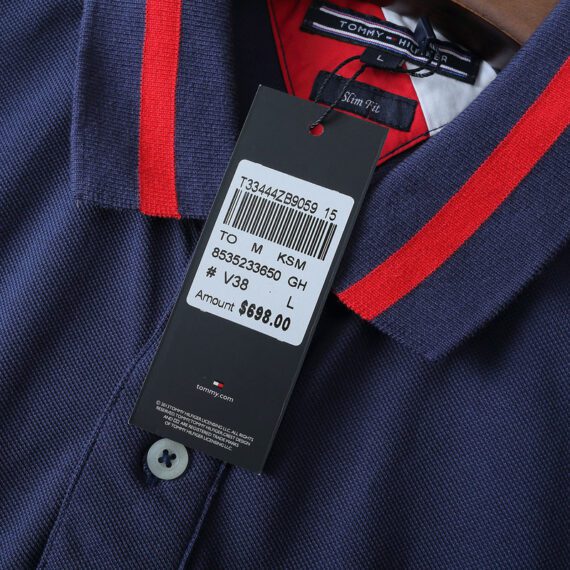 טומי הילפיגר-TOMMY POLO MEN'S TSHIRT - NAVY BLUE