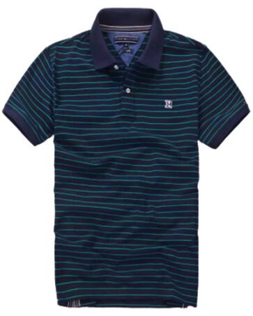 טומי הילפיגר-TOMMY POLO MEN'S TSHIRT - Navy Blue & Blue Stone