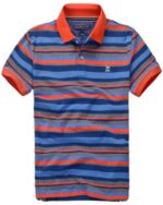 טומי הילפיגר-TOMMY POLO MEN'S TSHIRT - Navy Blue Gray & Alizarin