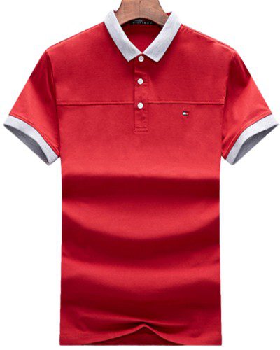 טומי הילפיגר-TOMMY POLO MEN'S TSHIRT - Red & White