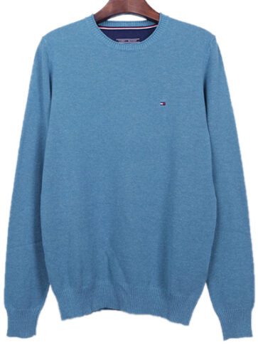 טומי הילפיגר-TOMMY SWETER MEN'S- LIGHT BLUE