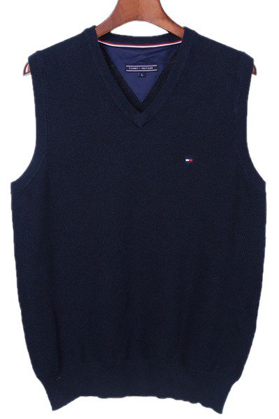 טומי הילפיגר-TOMMY SWETER MEN'S VEST- NAVY BLUE