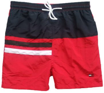 טומי הילפיגר-TOMMY SWIM MEN'S - BLACK & RED