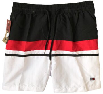 טומי הילפיגר-TOMMY SWIM MEN'S - BLACK RED & WHITE