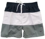 טומי הילפיגר-TOMMY SWIM MEN'S - BLACK WHITE & GRAY