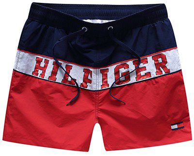 טומי הילפיגר-TOMMY SWIM MEN'S - BLACK WHITE & RED