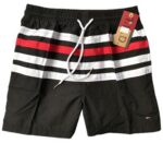 טומי הילפיגר-TOMMY SWIM MEN'S - BLACK WHITE & RED